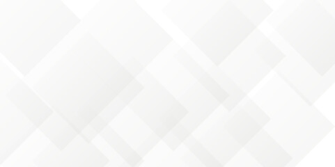 Abstract minimal geometric white and gray light background design. white transparent material in triangle diamond and squares shapes in random geometric pattern.