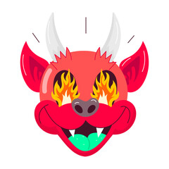 A scary evil dog sticker in comic style 

