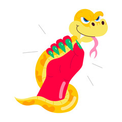 A comic style sticker of demon snake 

