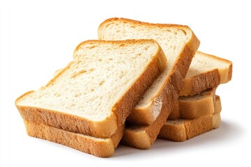 sliced bread, toast isolated on white background, clipping path, full depth of field, ai