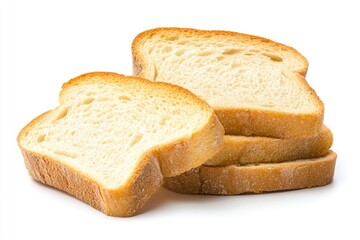sliced bread, toast isolated on white background, clipping path, full depth of field, ai
