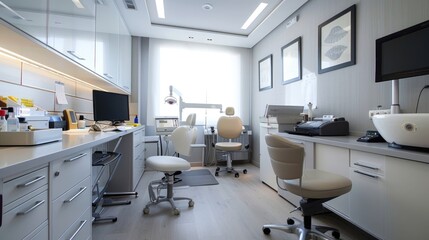 A professional and organized office with a digital health lab and personalized medicine