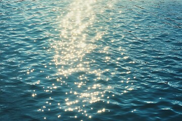 Sun Glimmering on Rippling Water Surface
