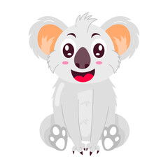 Cute koala bear sticker in flat style 

