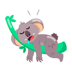 Cartoon style sticker of sleepy bear 