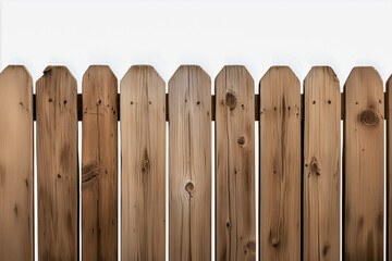 A wooden fence with a white background