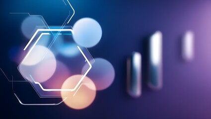 Hexagon-shaped abstract technology or medical background. notions and suggestions for medical innovation, health, science, and research, as well as healthcare technology.