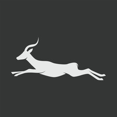 antelope logo, antelope flat design element, simple animal logo
