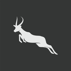 antelope logo, antelope flat design element, simple animal logo