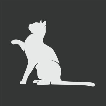 cat logo, flat design cat element, simple animal logo