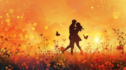 Minimalist Background Highlighting the Affectionate Moments of a Young Couple
