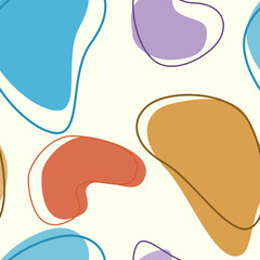 abstract colorful transparent blobs seamless pattern. cute pattern for wrapping paper or fabric