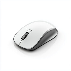 Computer mouse on white background, Clic in ergonomic mouse, computer mouse isolated on transparent background, hand using a mouse for work, close - up of hands using computer mouse for email communic