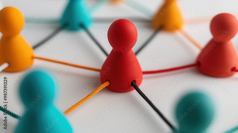 Canvas Prints colorful 3d clay-style networking icon, vibrant and playful representation of connectivity, perfect 