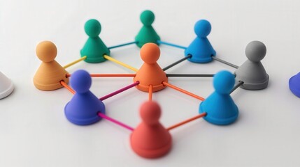 Fototapeta premium Vibrant 3D Clay Networking Icon for Marketing, eye-catching design, bold colors, emphasizes connectivity, ideal for promotional materials, stands out on a clean white backdrop
