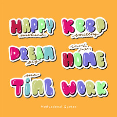 Motivational Quote Stickers with Watercolor Images