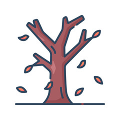 Tree icon. fall, tree, autumn, dry tree, dry leaf, dead tree, nature, leaf, season, forest. Vector icon illustration