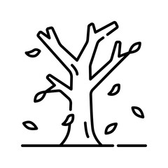 Tree icon. fall, tree, autumn, dry tree, dry leaf, dead tree, nature, leaf, season, forest. Vector icon illustration