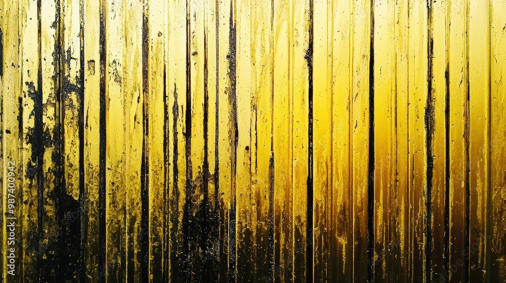 Wall mural abstract yellow & black texture