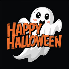 HAPPY Halloween a t-shirt with a cute cartoon pumpkin