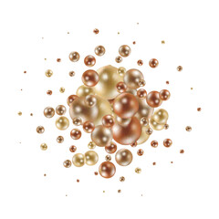 Golden bright spheres. Abstract background. EPS 10