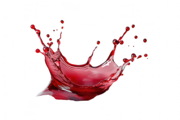 High-Resolution Red Liquid Splash with Isolated Transparent Background for Creative Design Projects