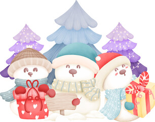 christmas day watercolour element