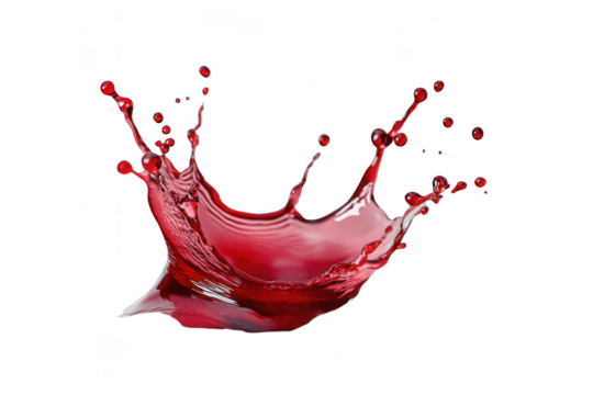 High-Resolution Red Liquid Splash with Isolated Transparent Background for Creative Design Projects