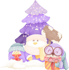 christmas day watercolour element