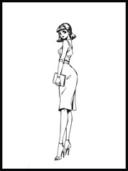 Fashion girl  silhouette vector @ illustration design