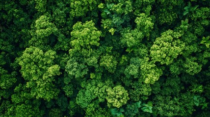 Aerial view of nature green forest and tree. Forest ecosystem and health concept and background, generative ai