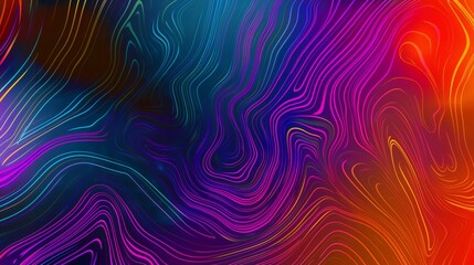 Abstract colorful waves in vibrant hues of purple, blue, and orange.