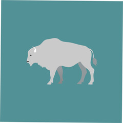 A detailed vector illustration of the Canadian Giant Bison, showcasing its massive stature and distinctive features, perfect for wildlife art, nature-themed designs, and educational projects.