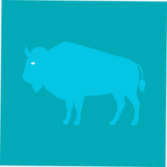 A detailed vector illustration of the Canadian Giant Bison, showcasing its massive stature and distinctive features, perfect for wildlife art, nature-themed designs, and educational projects.