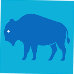 A detailed vector illustration of the Canadian Giant Bison, showcasing its massive stature and distinctive features, perfect for wildlife art, nature-themed designs, and educational projects.