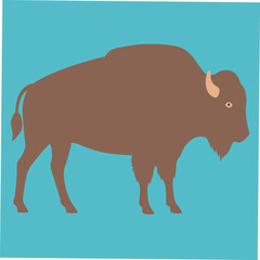 A detailed vector illustration of the Canadian Giant Bison, showcasing its massive stature and distinctive features, perfect for wildlife art, nature-themed designs, and educational projects.