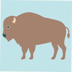 A detailed vector illustration of the Canadian Giant Bison, showcasing its massive stature and distinctive features, perfect for wildlife art, nature-themed designs, and educational projects.