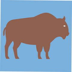 A detailed vector illustration of the Canadian Giant Bison, showcasing its massive stature and distinctive features, perfect for wildlife art, nature-themed designs, and educational projects.