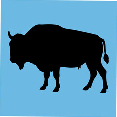 A detailed vector illustration of the Canadian Giant Bison, showcasing its massive stature and distinctive features, perfect for wildlife art, nature-themed designs, and educational projects.