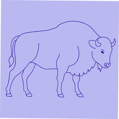 A detailed vector illustration of the Canadian Giant Bison, showcasing its massive stature and distinctive features, perfect for wildlife art, nature-themed designs, and educational projects.