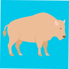 A detailed vector illustration of the Canadian Giant Bison, showcasing its massive stature and distinctive features, perfect for wildlife art, nature-themed designs, and educational projects.