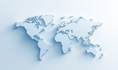 Stylized world map illustration in soft colors, perfect for global themes, travel concepts, or educational materials.