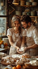Minimalist Background Highlighting the Affectionate Moments of a Young Couple
