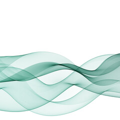 Abstract green wave lines. Vector waves flowing isolated on white background.