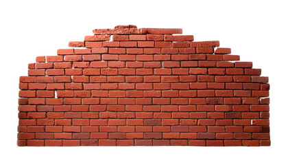 Obraz premium Red brick wall, white isolated background.