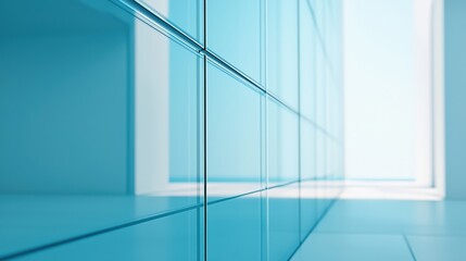 Obraz premium Blue tiles in a modern bathroom