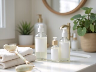 Clean Minimalist Bathroom for Skincare and Self-Care Rituals