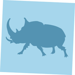 A vibrant and detailed vector art illustration of a Rhino Beetle, highlighting its unique horned structure and sturdy body, ideal for insect-themed designs and educational purposes.