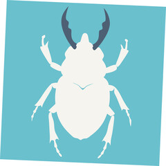 A vibrant and detailed vector art illustration of a Rhino Beetle, highlighting its unique horned structure and sturdy body, ideal for insect-themed designs and educational purposes.