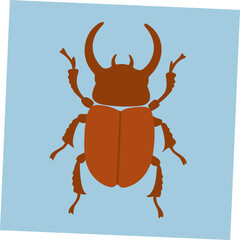 A vibrant and detailed vector art illustration of a Rhino Beetle, highlighting its unique horned structure and sturdy body, ideal for insect-themed designs and educational purposes.